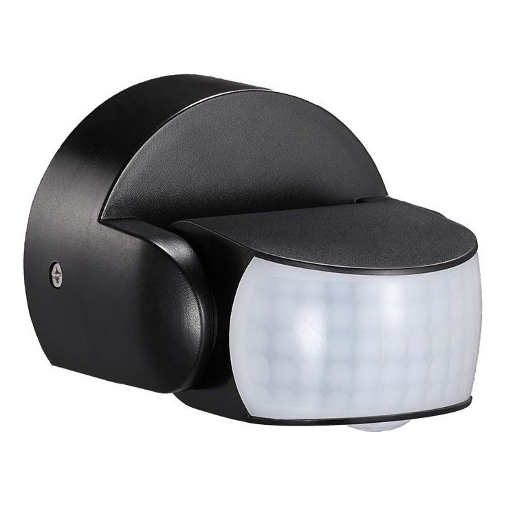 Infrarød bevægelsessensor udendørs 180/360° 600W/230V IP65 sort