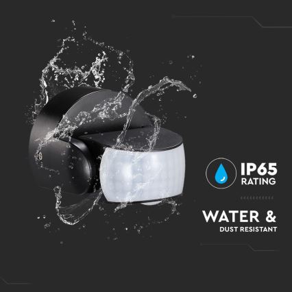 Infrarød bevægelsessensor udendørs 180/360° 600W/230V IP65 sort