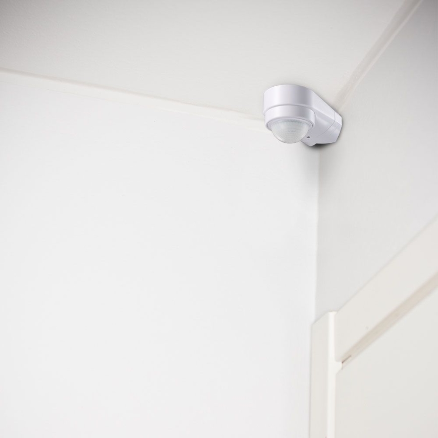Infrarød bevægelsessensor udendørs 240° 600W/230V IP65 hvid