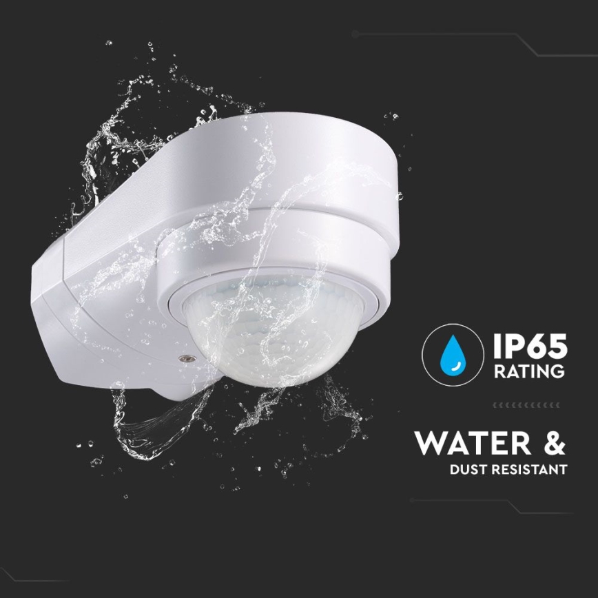 Infrarød bevægelsessensor udendørs 240° 600W/230V IP65 hvid