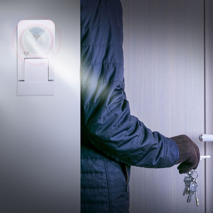 Infrarød bevægelsessensor udendørs 360° 1000W/230V IP65 hvid