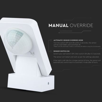 Infrarød bevægelsessensor udendørs 360° 1000W/230V IP65 hvid