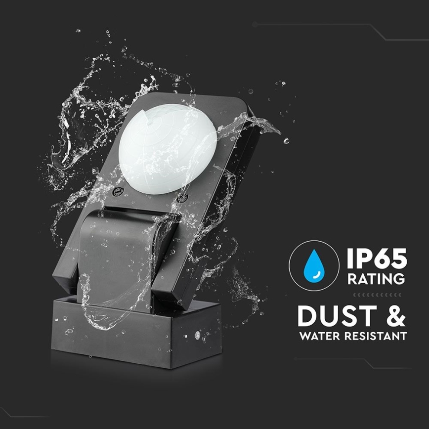 Infrarød bevægelsessensor udendørs 360° 1000W/230V IP65 sort
