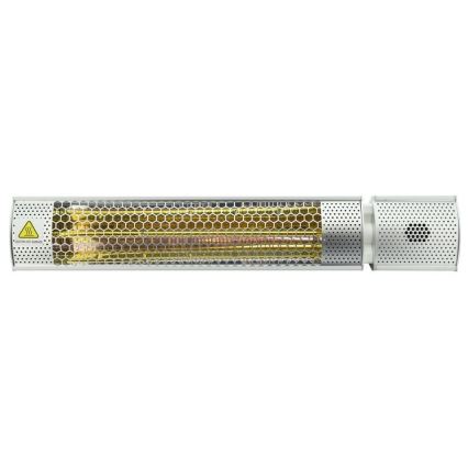 Infrarødt varmeapparat 1000/2000W/230V IP55 + fjernbetjening