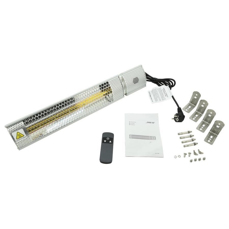 Infrarødt varmeapparat 1000/2000W/230V IP55 + fjernbetjening
