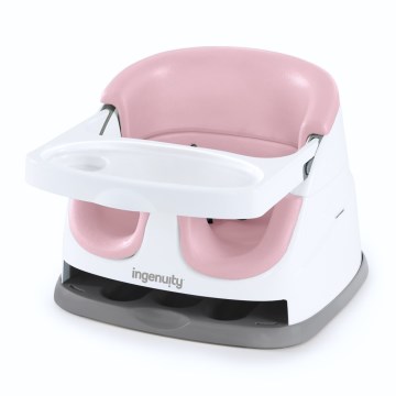 Ingenuity - 2-i-1 siddepude til spisestol BABY BASE, rosa