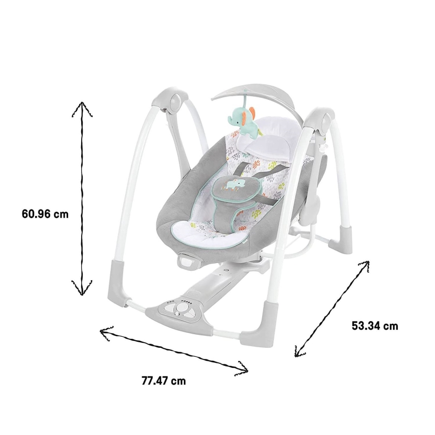 Ingenuity - Babygynge med vibration og musik 2-i-1 WIMBERLY 4xD + 1xC