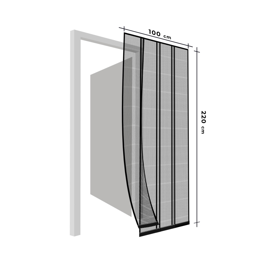Insektnet til dør 100x220 cm - sort