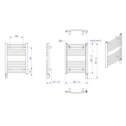 Instal Projekt - Elektrisk badeværelsesradiator AMBRE 300W 68x50 cm hvid