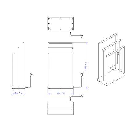Instal Projekt - Elektrisk håndklædetørrer MOBE 105W 90x50 cm hvid