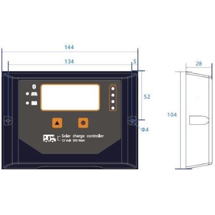 Intelligent PWM-solcelleladeregulator 12V/20A