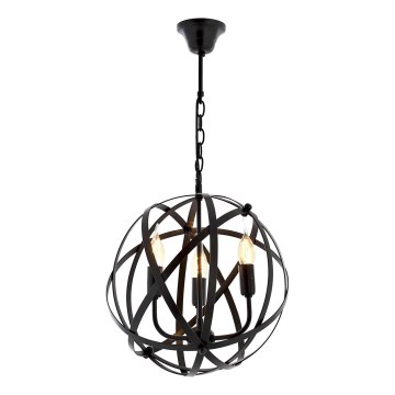 IRONBALL 3xE27/40W/230V sort gulvlampe