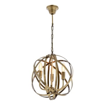 IRONBALL lampe med kæde 3xE27/40W/230V guld