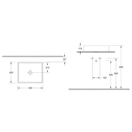 Isvea - Håndvask til bordplade PURITY 50 x 42 cm keramik/hvid