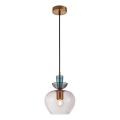 ITALUX - FANDA pendel på kabel 1xE27/40W/230V guld/røget grå