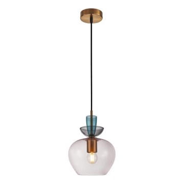 ITALUX - FANDA pendel på kabel 1xE27/40W/230V guld/røget grå
