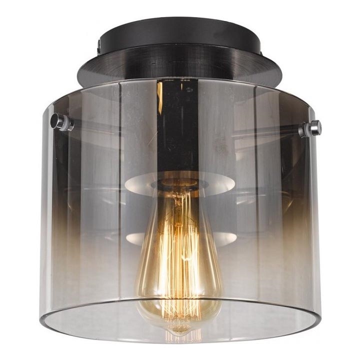 ITALUX - Glasskærm til chandelier, gulvlampe og loft lys JAVIER E27 grå