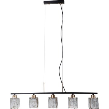 ITALUX - Hængelampe på ledning SIMONA, 5 x E14 (max. 40 W), 230 V, sort/guld