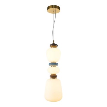 ITALUX - LED-pendel på wire EVANS LED/19W/230V 3000K guld/blå/brun