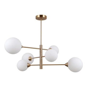 ITALUX - Loftlampe på stang EVORA 6xG9/5W/230V messing
