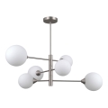ITALUX - Loftlampe på stang EVORA 6xG9/5W/230V nikkel