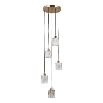 ITALUX - Lysekrone TORNO med stålwire 5xE14/40W/230V guldfarvet