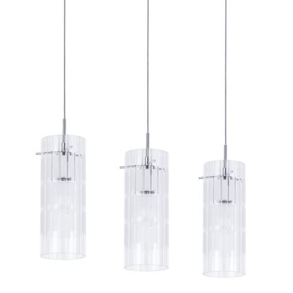 ITALUX - Pendel MAX 3xE27/60W/230V skinnende krom/transparent