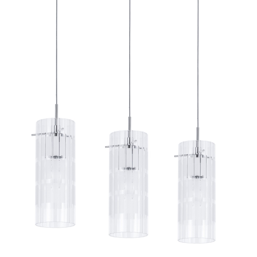 ITALUX - Pendel MAX 3xE27/60W/230V skinnende krom/transparent