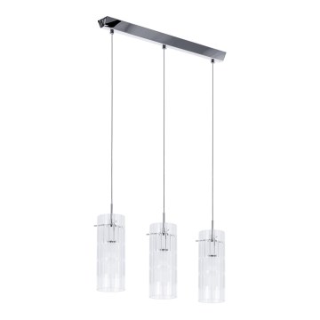 ITALUX - Pendel MAX 3xE27/60W/230V skinnende krom/transparent