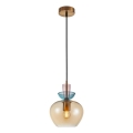 ITALUX - Pendel på wire FANDA 1xE27/40W/230V guld/røget beige