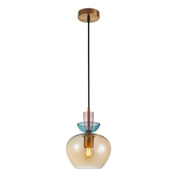 ITALUX - Pendel på wire FANDA 1xE27/40W/230V guld/røget beige