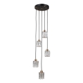ITALUX - Pendel på wire TORNO 5xE14/40W/230V sort/guld