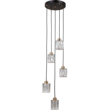 ITALUX - Pendel på wire TORNO 5xE14/40W/230V sort/guld