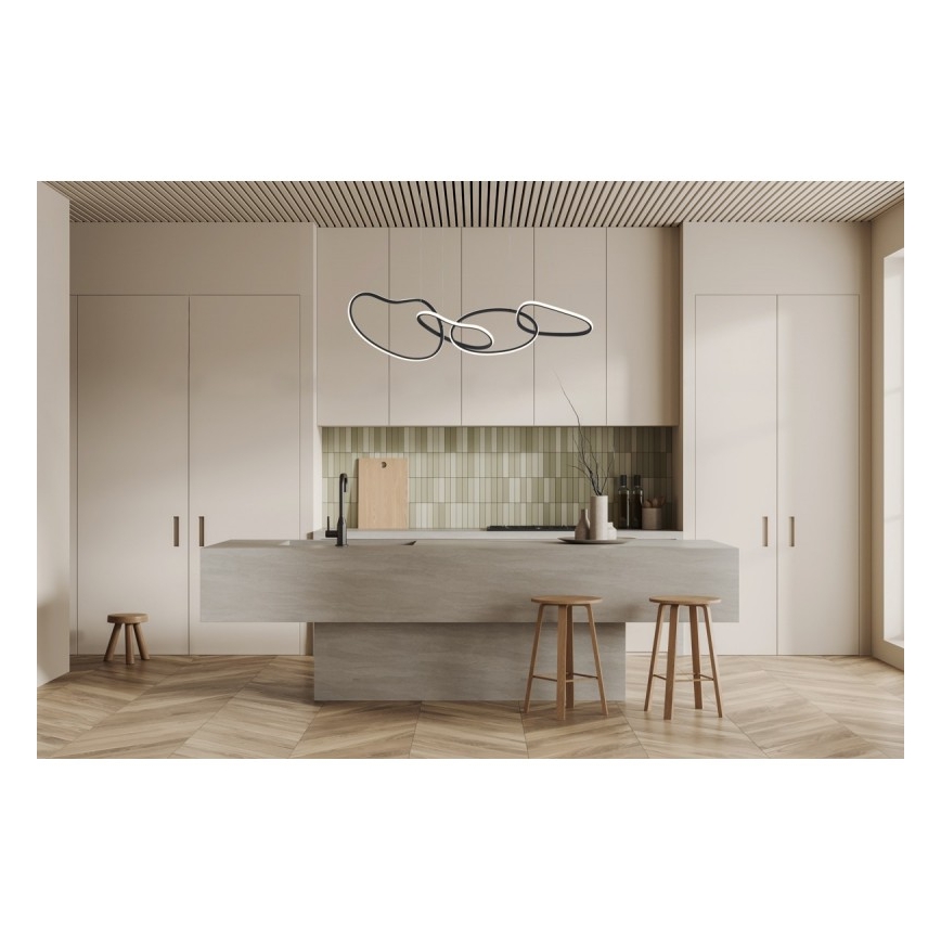 ITALUX - LED-pendel med wireophæng FONTE LED/60W/230V 3000/4000/6000K sort