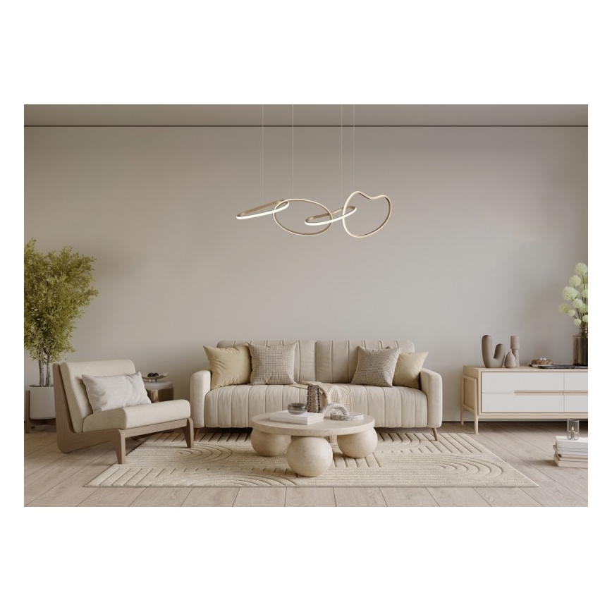 ITALUX - LED-lysekrone med wireophæng FONTE LED/60W/230V 3000/4000/6000K guld