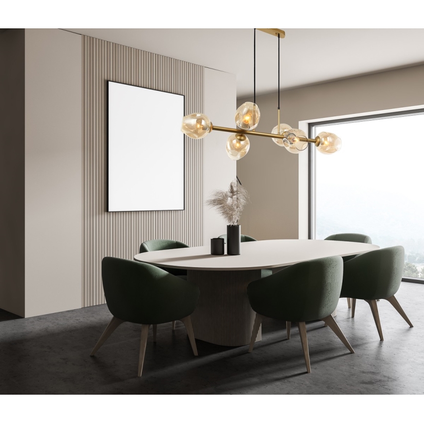 ITALUX - Pendel BORGO 6xE27/40W/230V guldfarvet