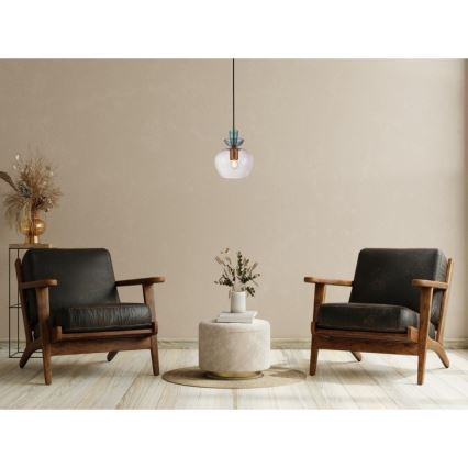 ITALUX - FANDA pendel på kabel 1xE27/40W/230V guld/røget grå