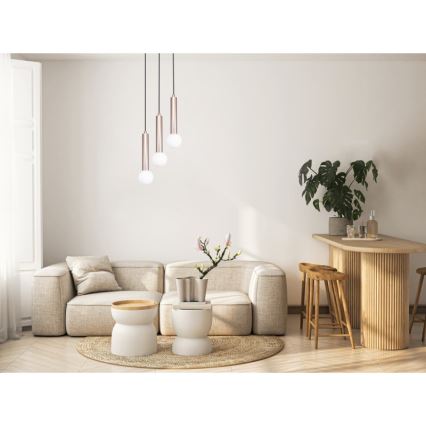 ITALUX - Lysekrone med wireophæng FILANO 3xG9/5W/230V rosaguld