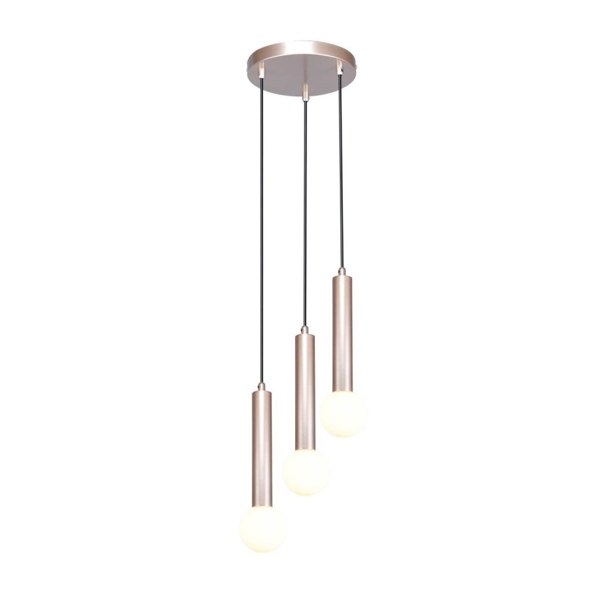 ITALUX - Lysekrone med wireophæng FILANO 3xG9/5W/230V rosaguld