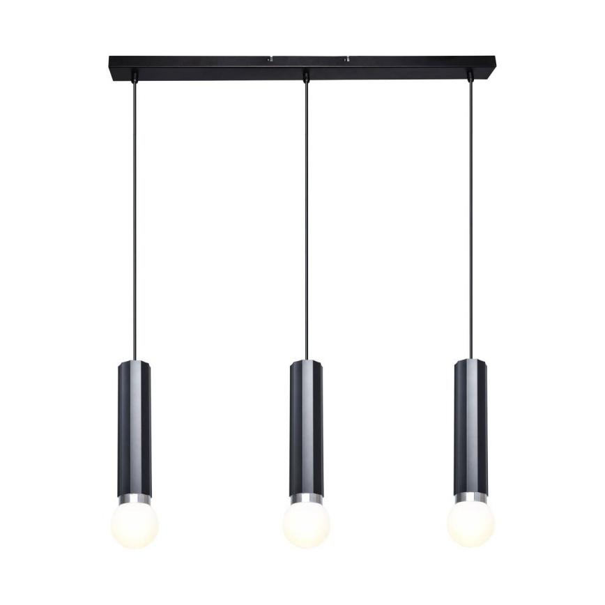 ITALUX - Loftpendel på ledning MACERA 3xE27/40W/230V sort