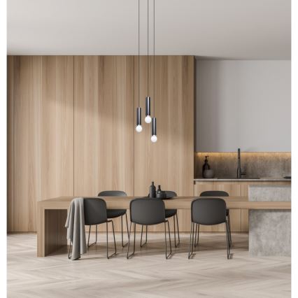 ITALUX - Pendel på kabel MACERA 3xE27/40W/230V sort