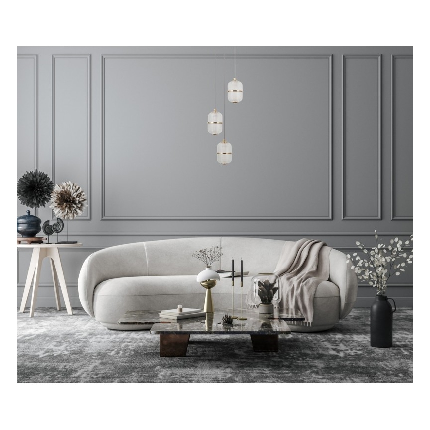 ITALUX - LED-pendel på wire ALANI 3xLED/5W/230V 3000K sort/guld