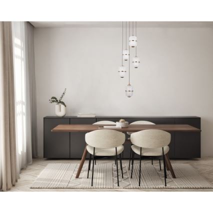 ITALUX - LED-pendel med wire ALANI 5xLED/5,6W/230V 3000K gylden