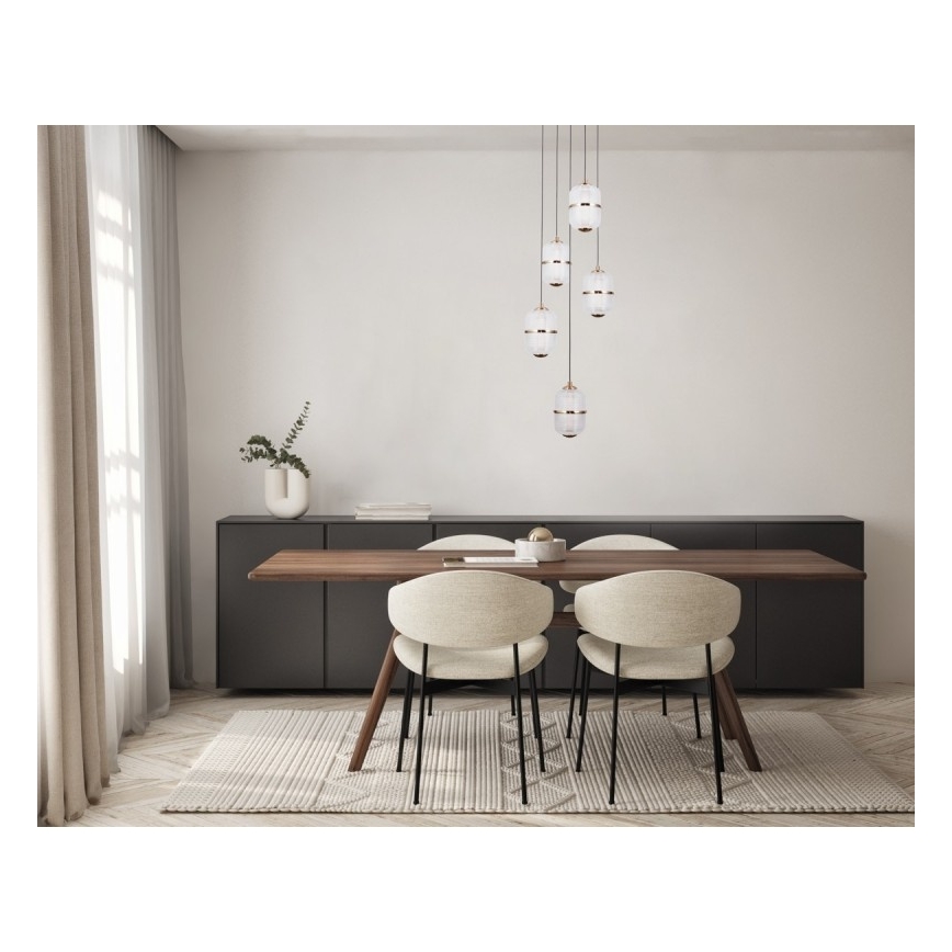 ITALUX - LED-pendel med wire ALANI 5xLED/5,6W/230V 3000K gylden