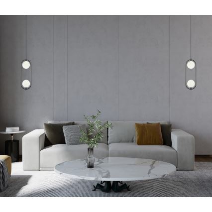ITALUX - Loftlampe på kabel LUPUS 2xG9/25W/230V sort