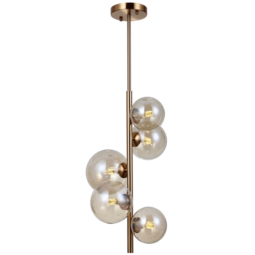 ITALUX - Loftlampe på stang CANELLO 5xG9/5W/230V messing