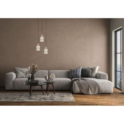 ITALUX - Kabelophængt pendel ALMA 3xE27/40W/230V guld