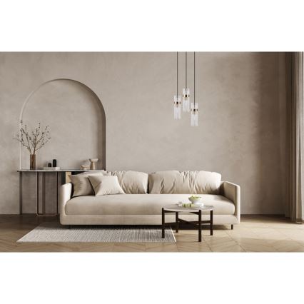ITALUX - Pendel med kabel TARASO 3xE14/40W/230V sort/guld