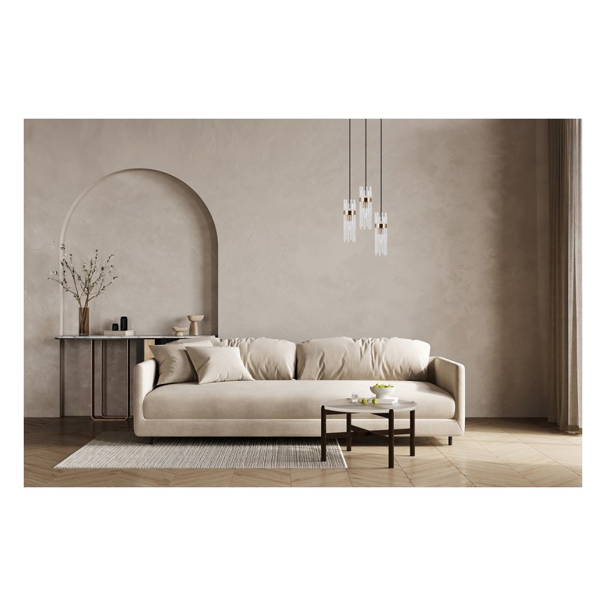 ITALUX - Pendel med kabel TARASO 3xE14/40W/230V sort/guld