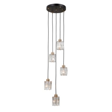 ITALUX - Pendel på wire TORNO 5xE14/40W/230V sort/guld